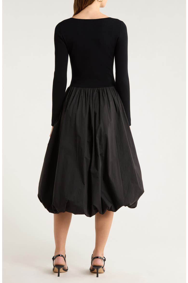 Romana Bubble Hem Cocktail Dress, Alternate, color, BLACK