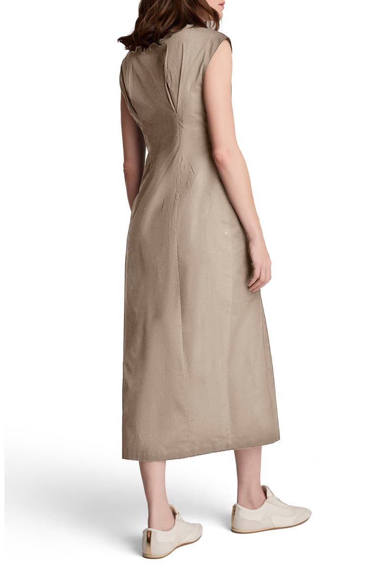 Pleated Maxi Shirtdress, Alternate, color, BURLAP