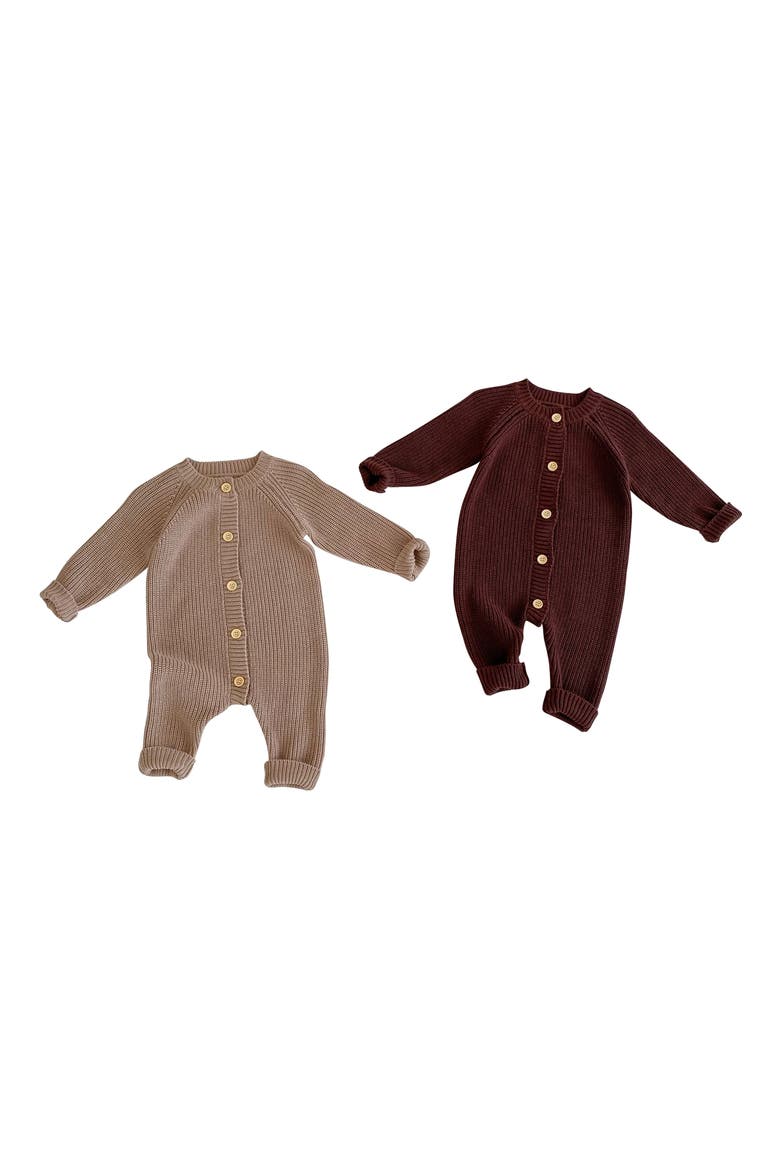 Dallas Knit Cotton Romper, Alternate, color, COFFEE