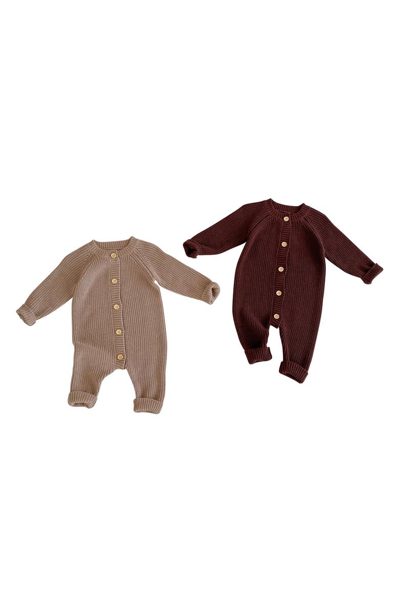 Ashmi & Co. Dallas Knit Cotton Romper, Alternate, color, Coffee