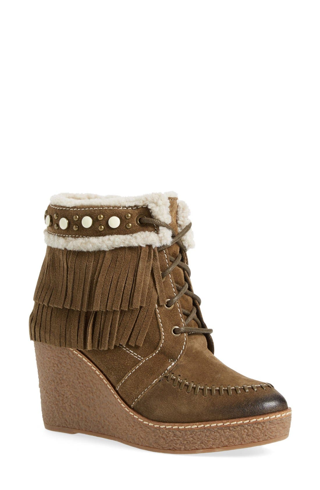 Sam Edelman 'Kemper' Fringe Wedge Bootie