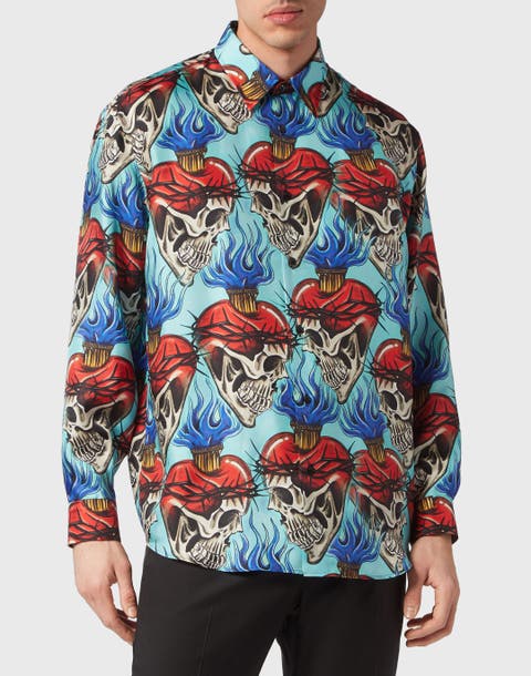 Silk Dandy Shirt Love Tattoo Men