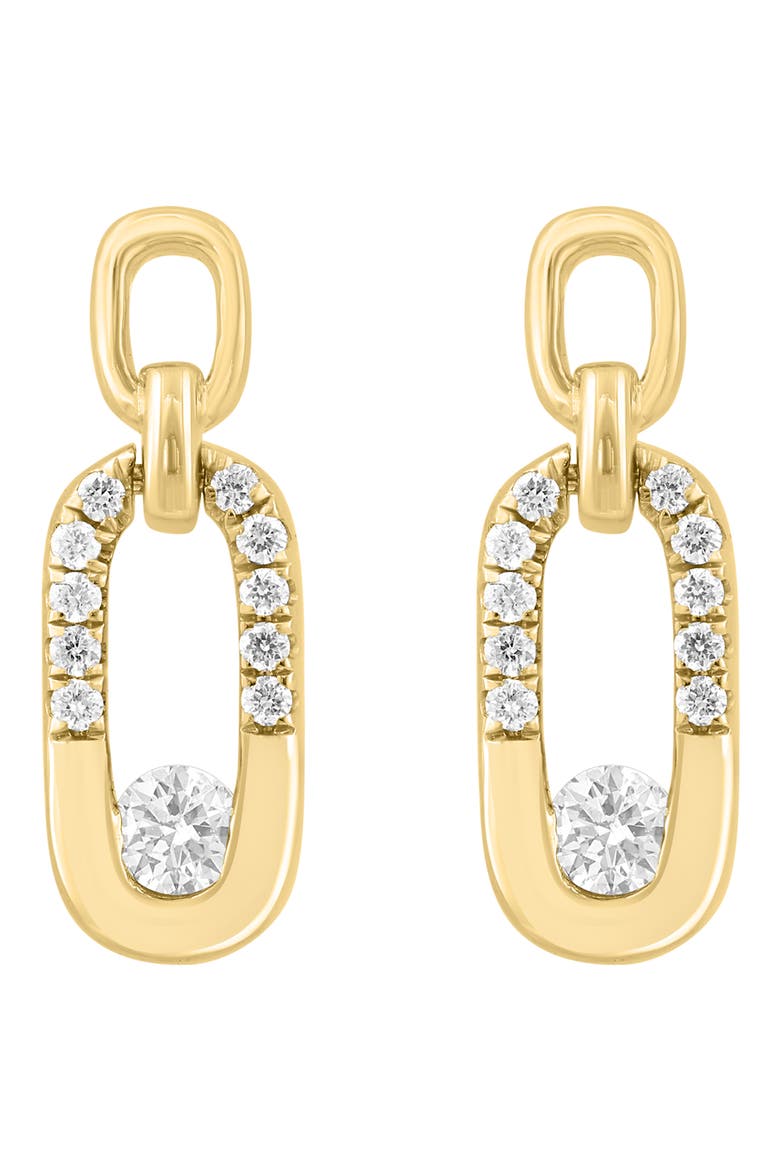 Diamond Pavé Drop Earrings, Main, color, GOLD/ WHITE