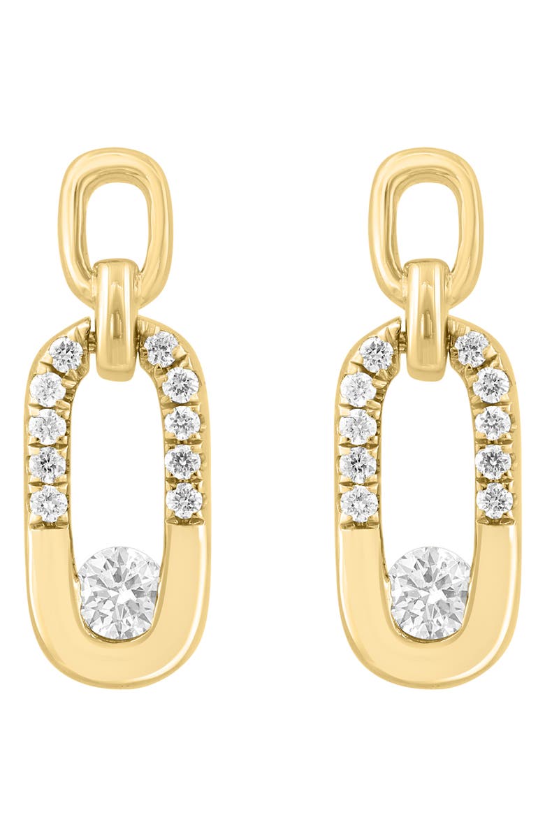 EFFY Diamond Pavé Drop Earrings, Main, color, Gold/ White