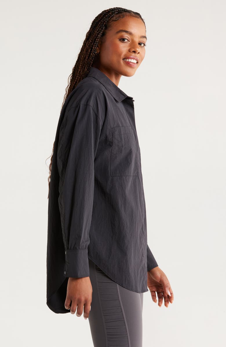 Zella Travel Lite Shirt Jacket, Alternate, color, Black