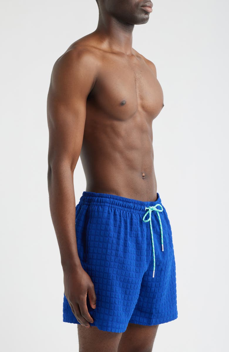 Chubbies The Citrus Punches Grid Textured 5.5-Inch Swim Trunks, Alternate, color, Dark Teal - Pattern