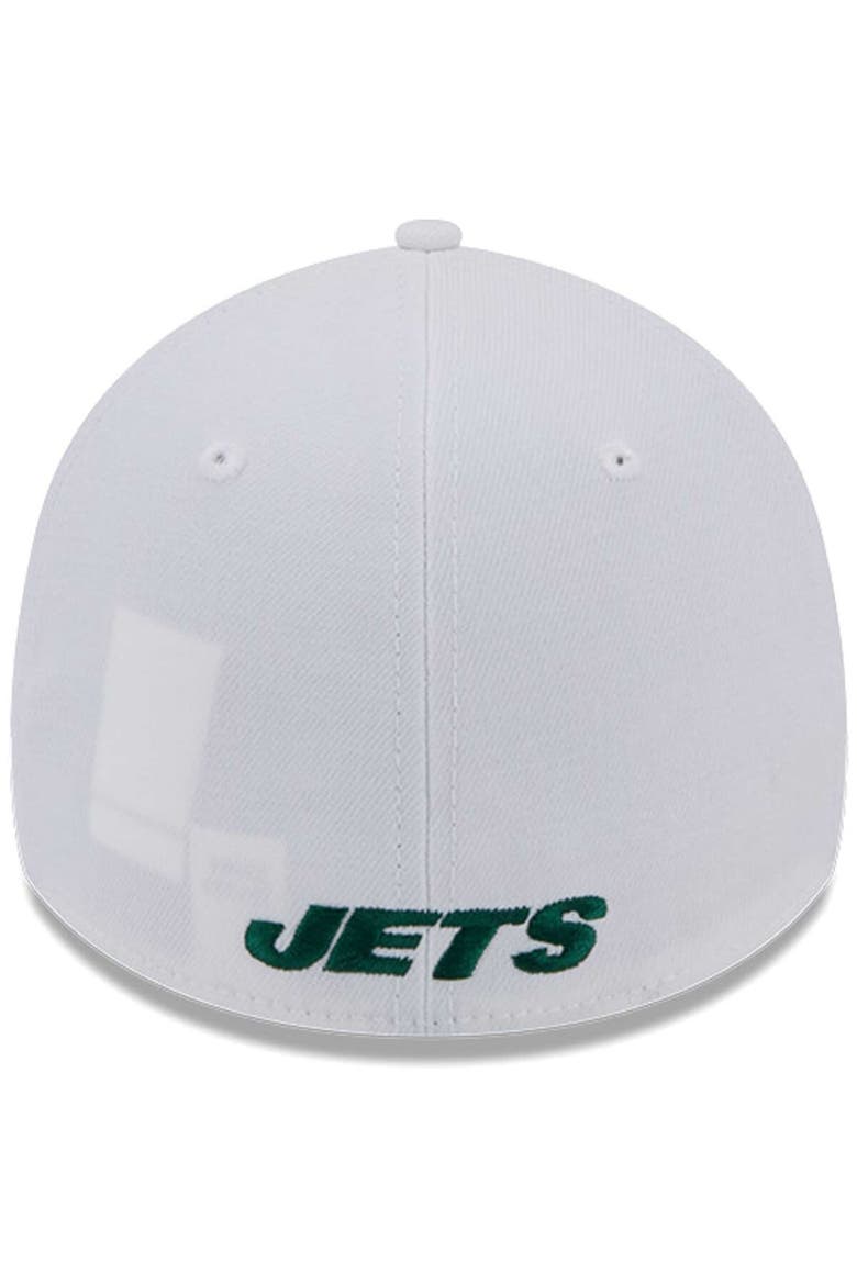 Men's New Era White New York Jets Main 39THIRTY Flex Hat, Alternate, color, White