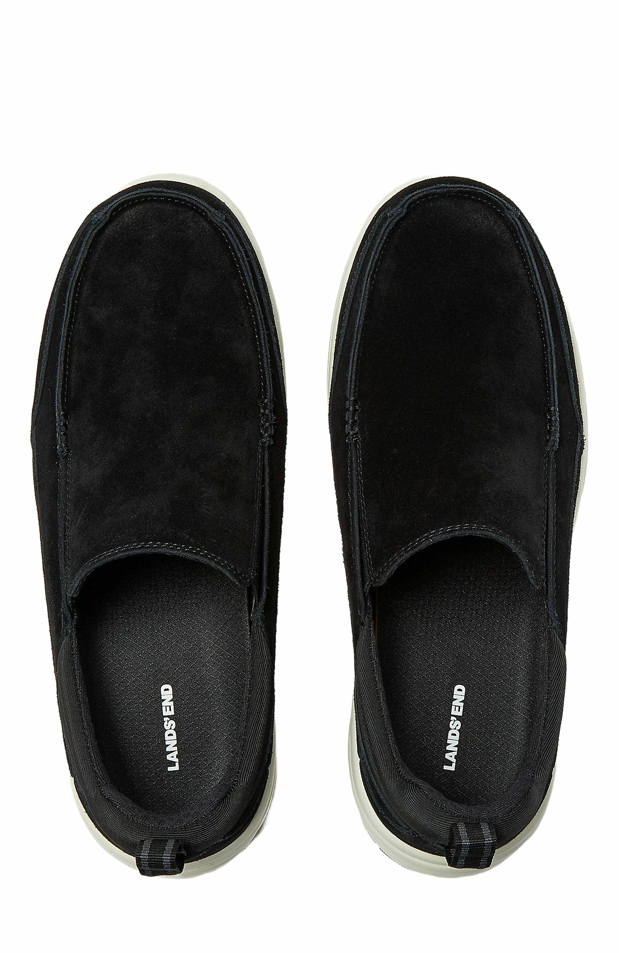 Lands' End Casual Slip On Loafers, Main, color, Black/Cream