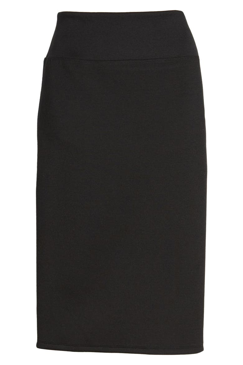 Neoprene Knit Pencil Skirt, Alternate, color, BLACK