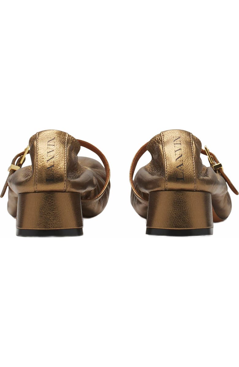 Lanvin Mary Janes With Metallic Leather Heels, Alternate, color,