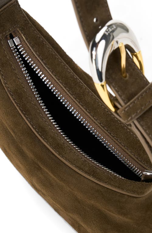 Staud Ollie Metallic Leather Shoulder Bag In Red