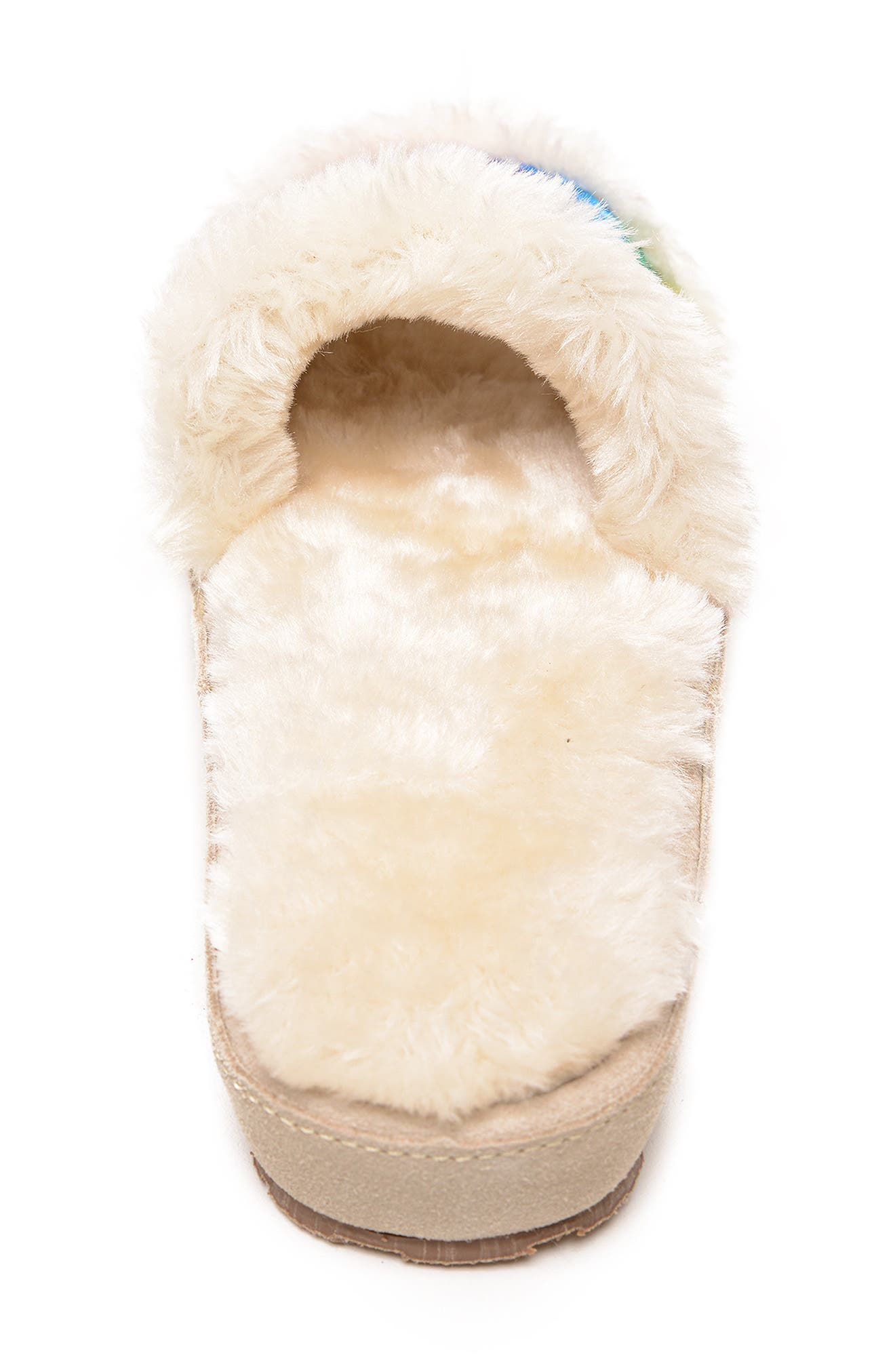 Minnetonka Leena Tie Dye Faux Fur Slide Slipper, Alternate, color, 
