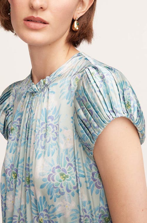 REBECCA TAYLOR REBECCA TAYLOR ASTERA FLEUR PLEATED PUFFED SLEEVE DRESS