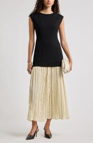 Nordstrom Mixed Media Pleated Dress