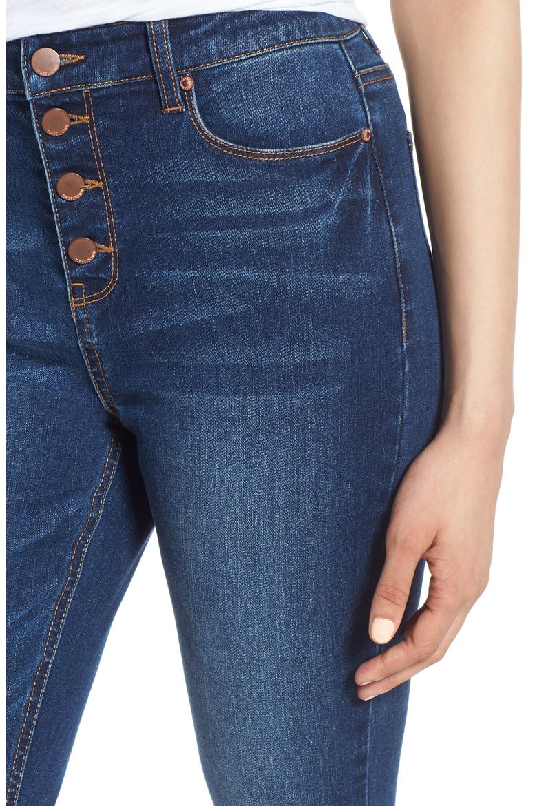 Ripped High Waist Ankle Jeggings, Alternate, color, DARK WASH