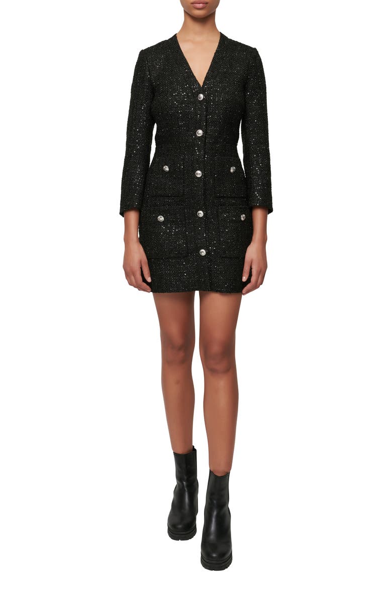 maje long sleeve dress Long-sleeved mini dress