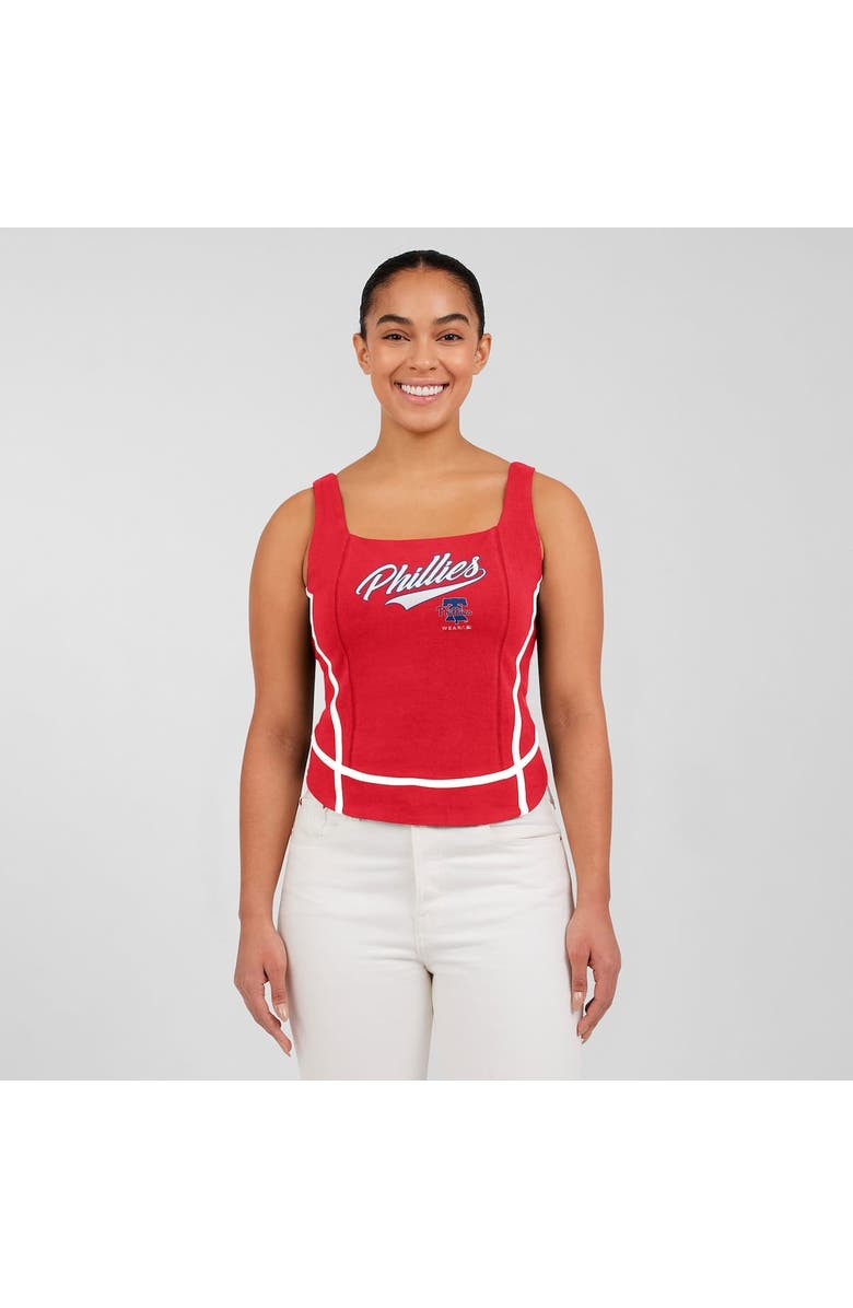 WEAR by Erin Andrews Women's WEAR by Erin Andrews  Red Philadelphia Phillies Square Neck Tank Top, Alternate, color, Red