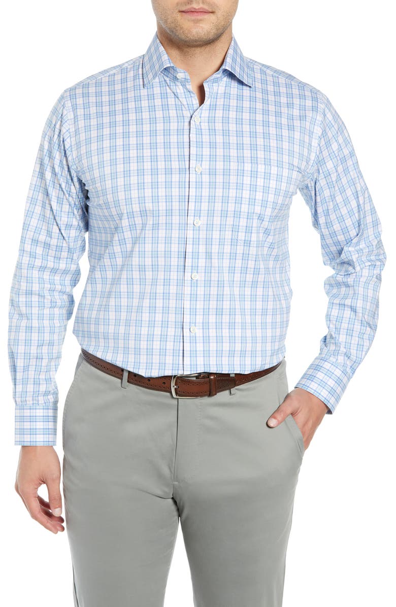 Peter Millar Portofino Tartan Performance Sport Shirt, Main, color, 