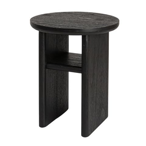 Sturdy Firwood Side Table, Black