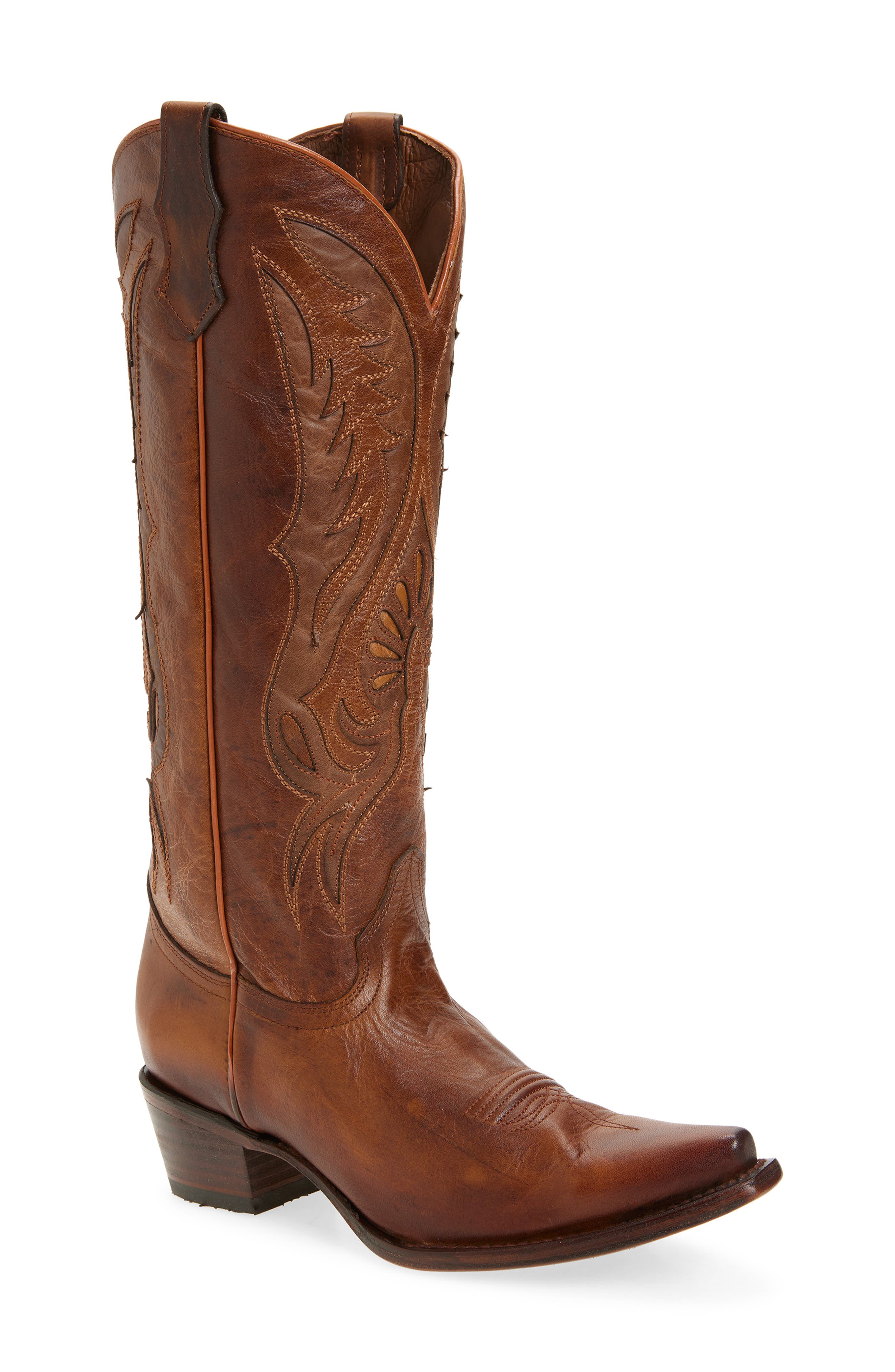 CIRCLE G Embroidered Knee High Western Boot in Bronze 