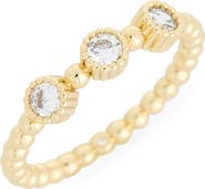 Covet Cubic Zirconia Ball Textured Band Ring