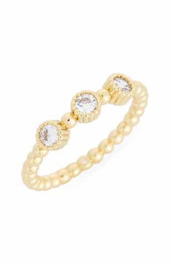 Cubic Zirconia Ball Textured Band Ring