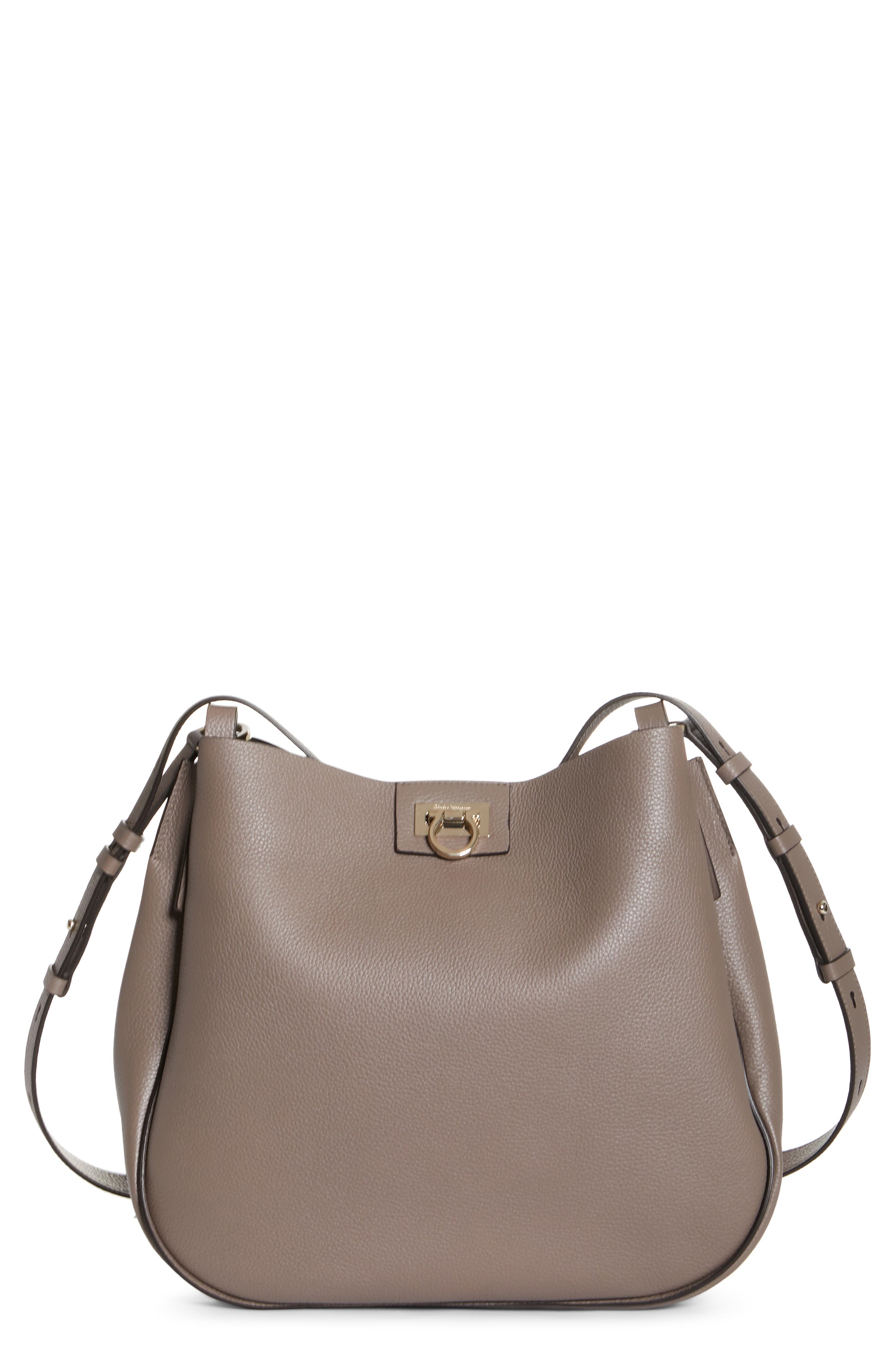 Salvatore Ferragamo Medium Hobo, Main, color, CARAWAYSEED