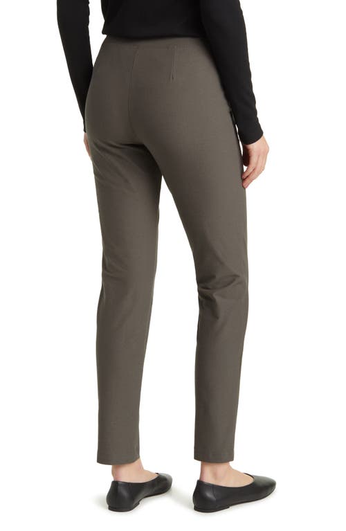 Eileen Fisher Slim Ankle Stretch Crepe Pants In Grove