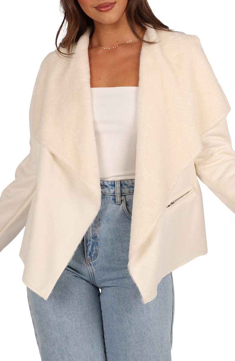 Petal & Pup Lopez Faux Shearling Jacket, Main, color, Cream