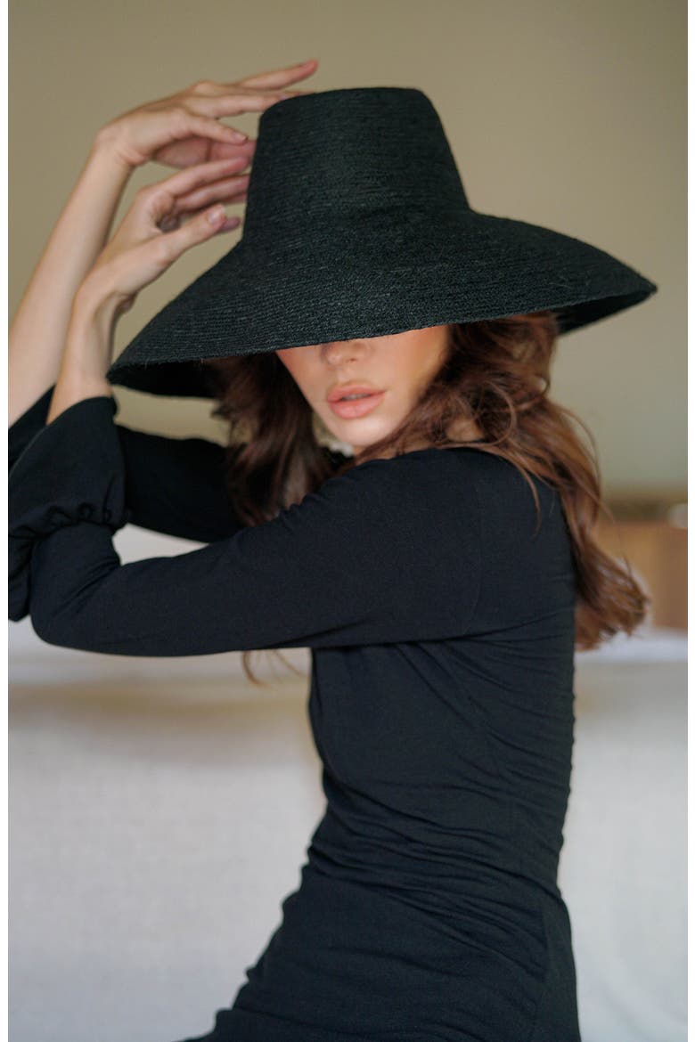 The Riri Jute Handwoven Straw Hat, Alternate, color, Black