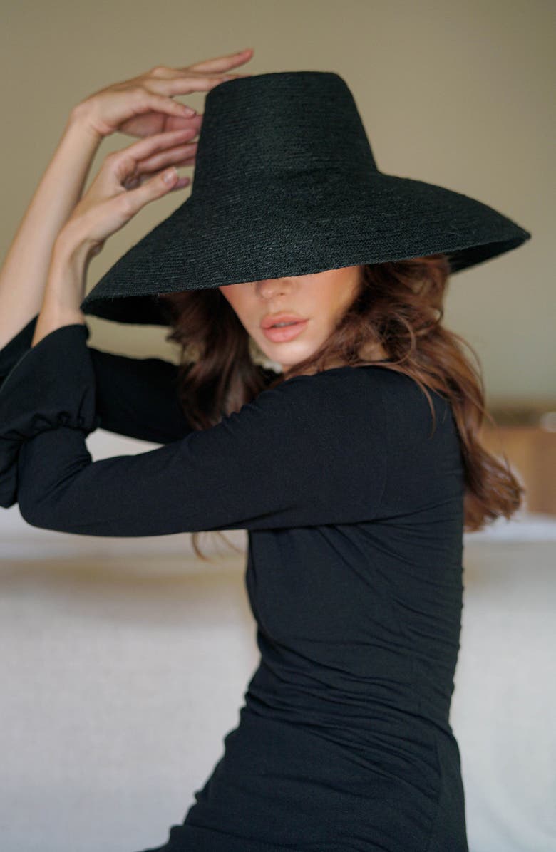 BRUNNA.CO The Riri Jute Handwoven Straw Hat, Alternate, color, Black