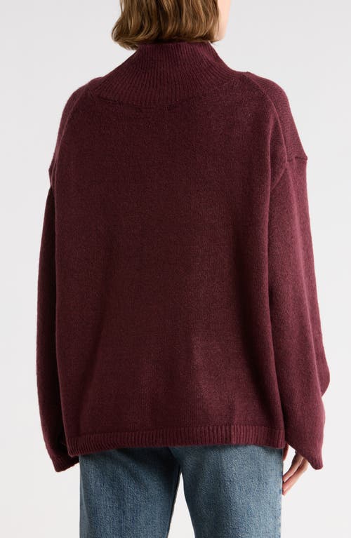 Joseph A Mock Neck Pullover Sweater In Purple