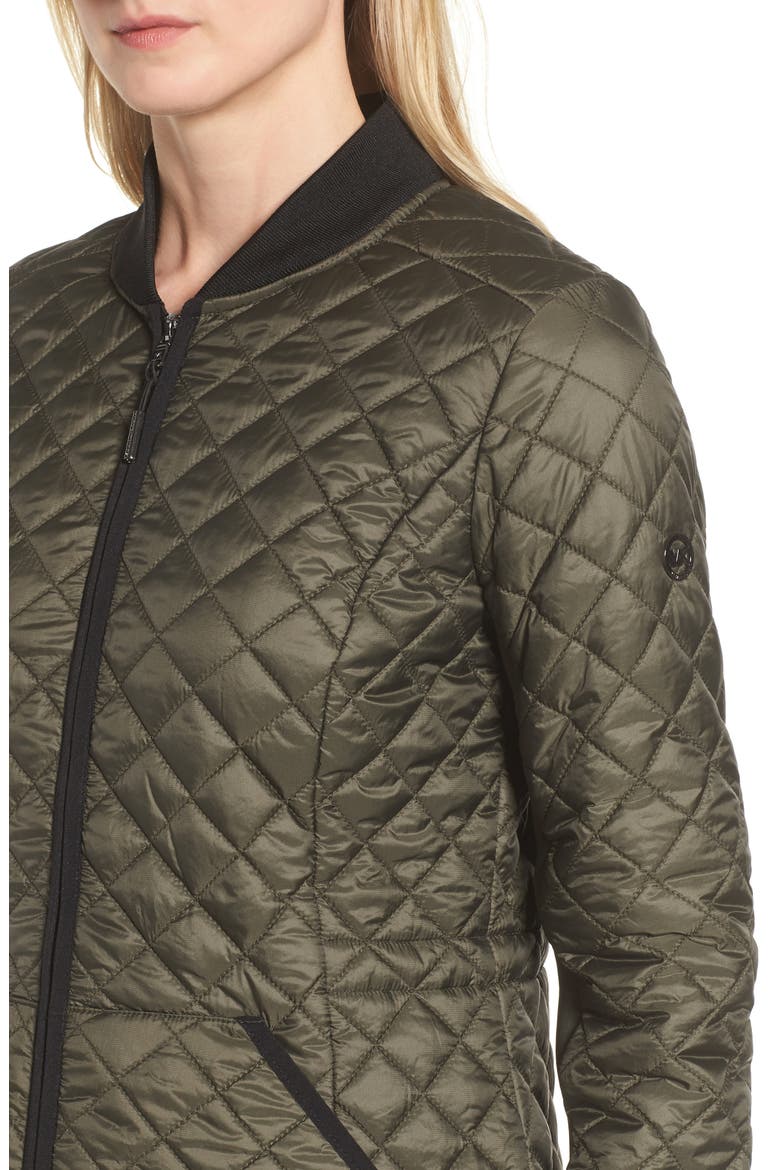 Diamond Quilted Hybrid Hooded Jacket, Alternate, color, OLIVE