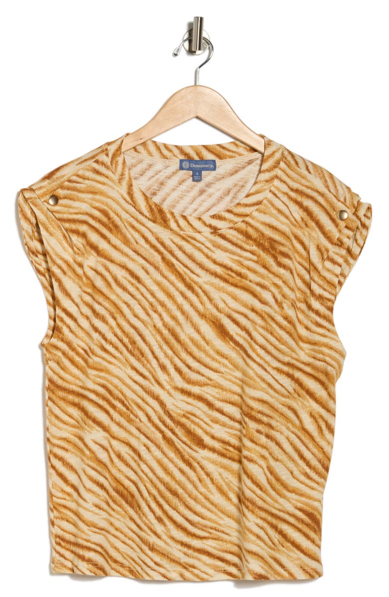 Democracy Cap Sleeve T-Shirt, Alternate, color, Desert Dust