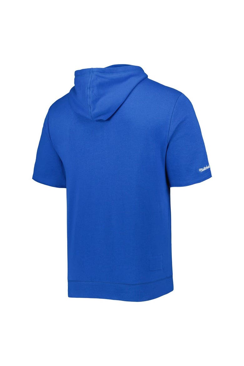 Men's Mitchell & Ness Royal Los Angeles Rams Washed Short Sleeve Pullover Hoodie, Alternate, color, Royal