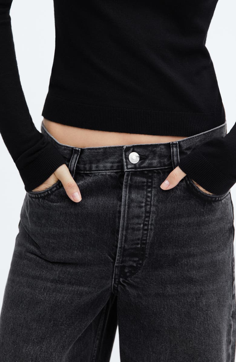 MANGO High Waist Wide Leg Jeans, Alternate, color,