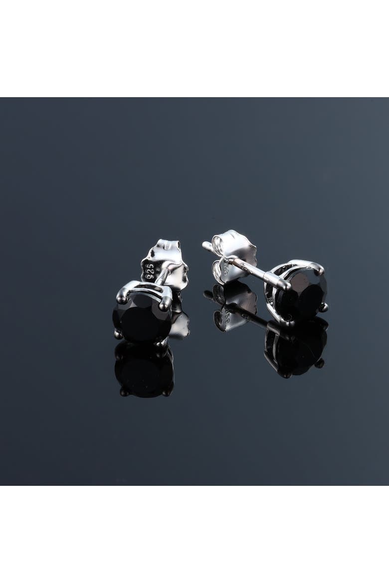 Seki 0.95CT Round Black Spinel Stud Earrings 925 Silver, Alternate, color, Sterling Silver