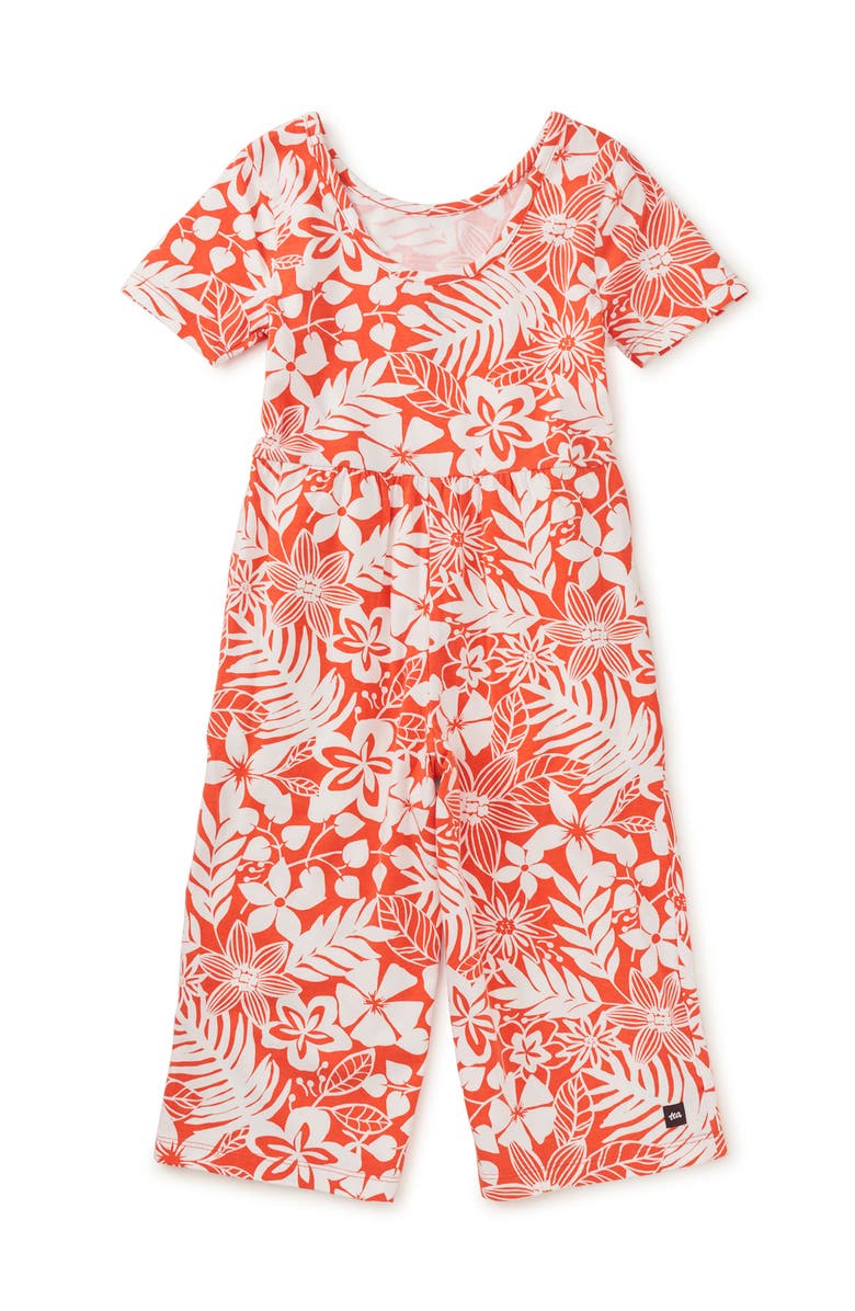 Tea Collection Just for Kicks Jumpsuit, Alternate, color, Tropical Foliage