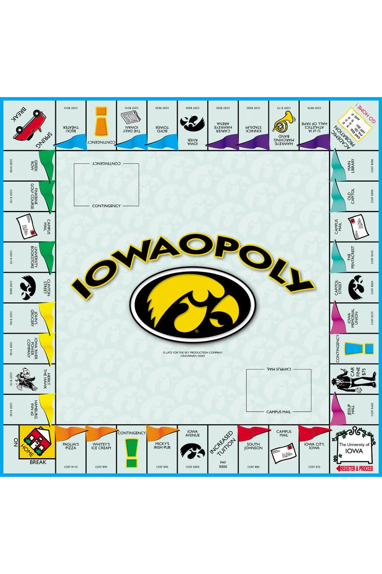 University Of Iowa Iowaopoly Monopoly Board Game, Alternate, color, Multicolored