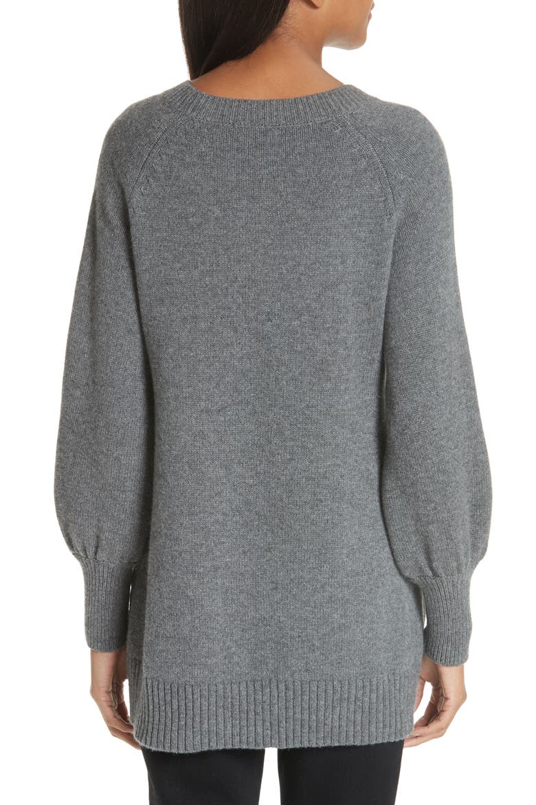 Wool & Cashmere Tunic Sweater, Alternate, color, GREY
