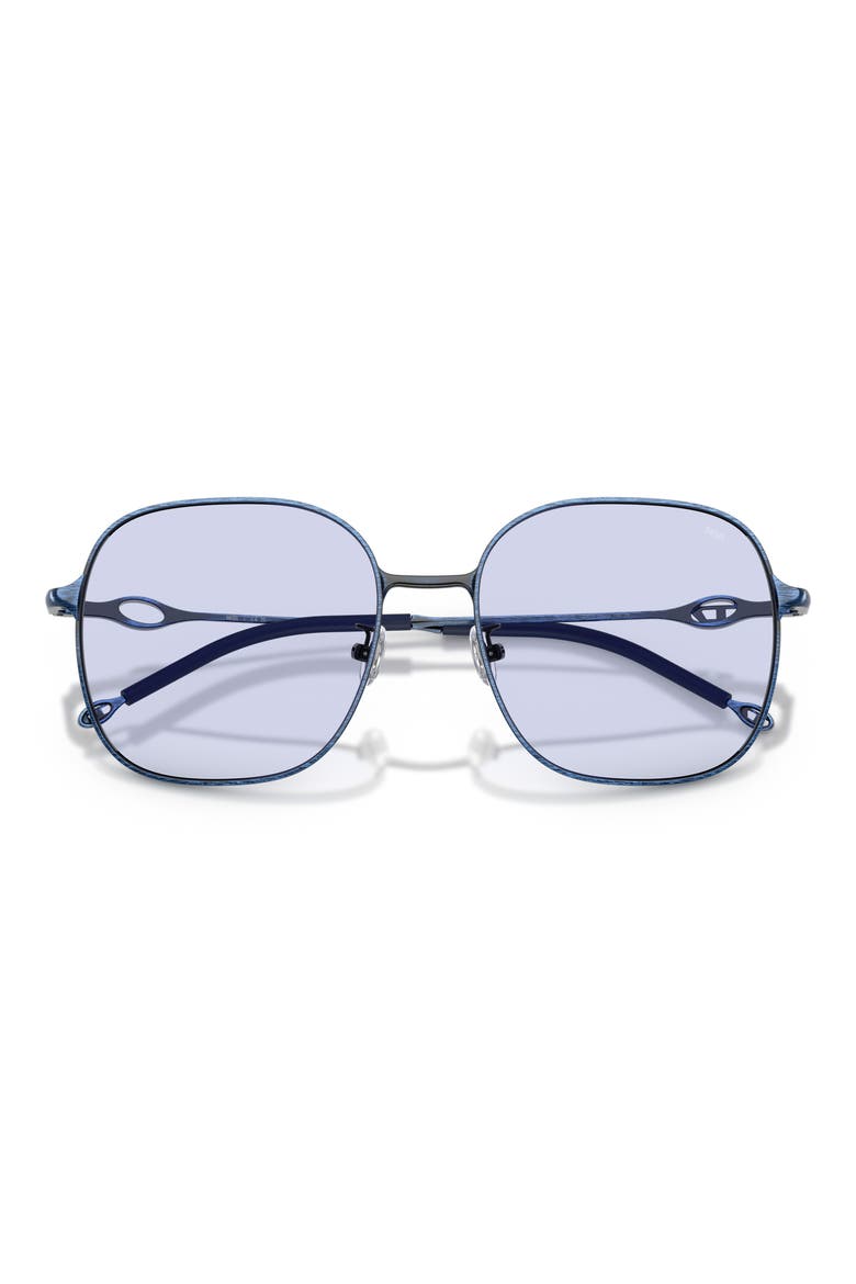 55mm Square Sunglasses, Alternate, color, BRUSHED ANTIQUE BLUE / BLUE