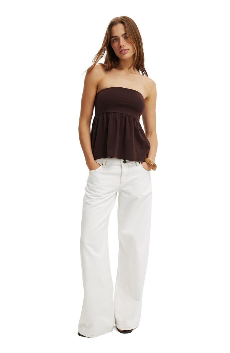 Cotton On Women's Babydoll Tube, Alternate, color, Dark Oak