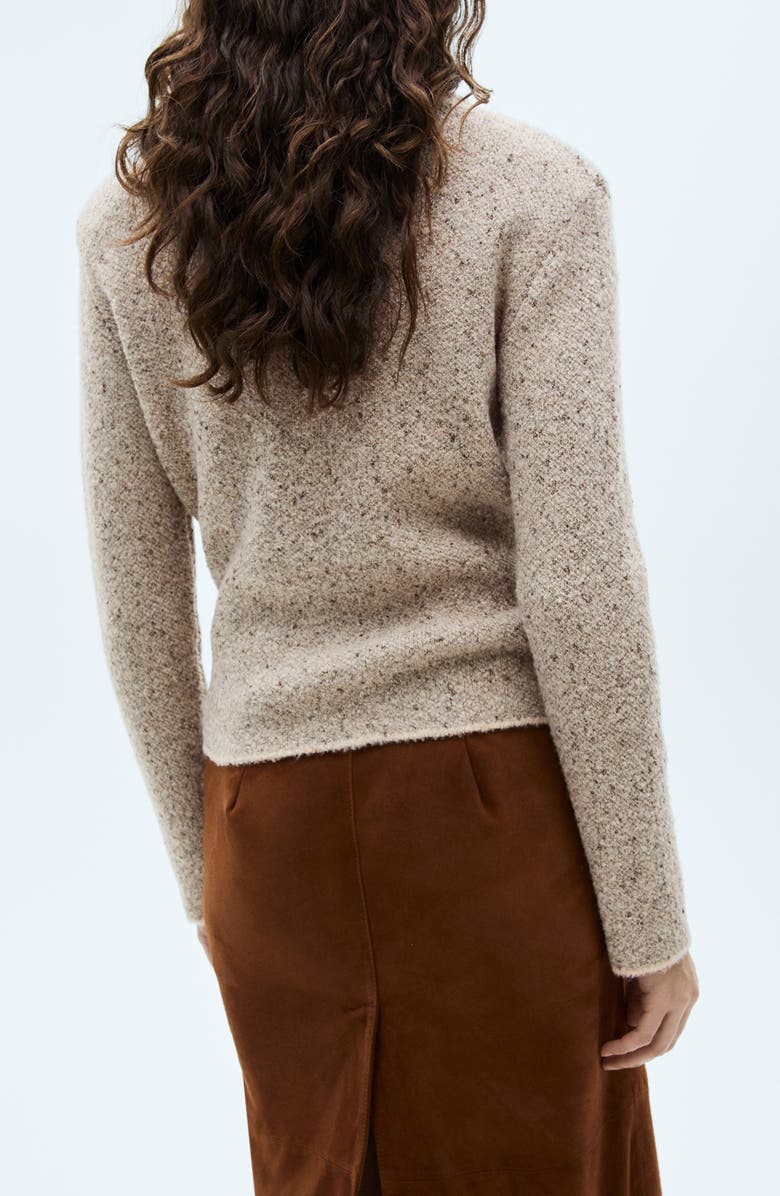 MANGO Perkins Donegal Mock Neck Sweater, Alternate, color, 