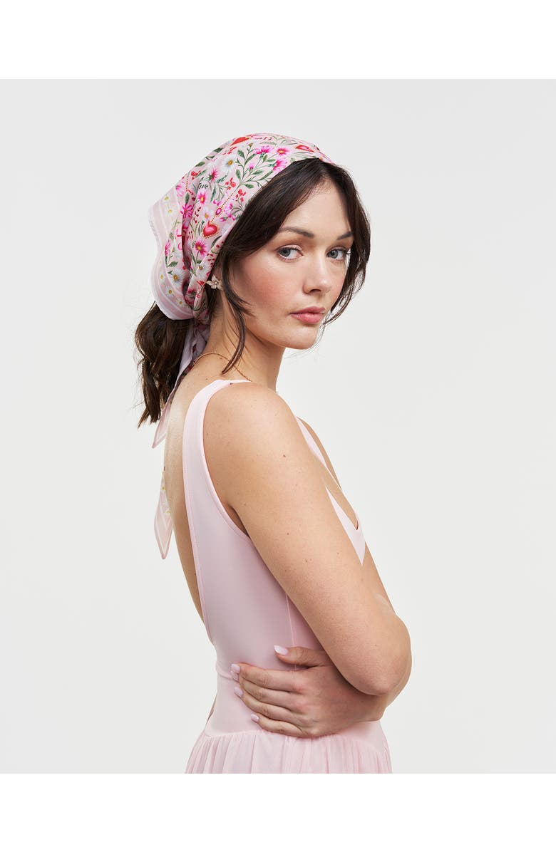 Fable England Penelope Heart Triangle Scarf, Alternate, color, Light/Pastel Pink