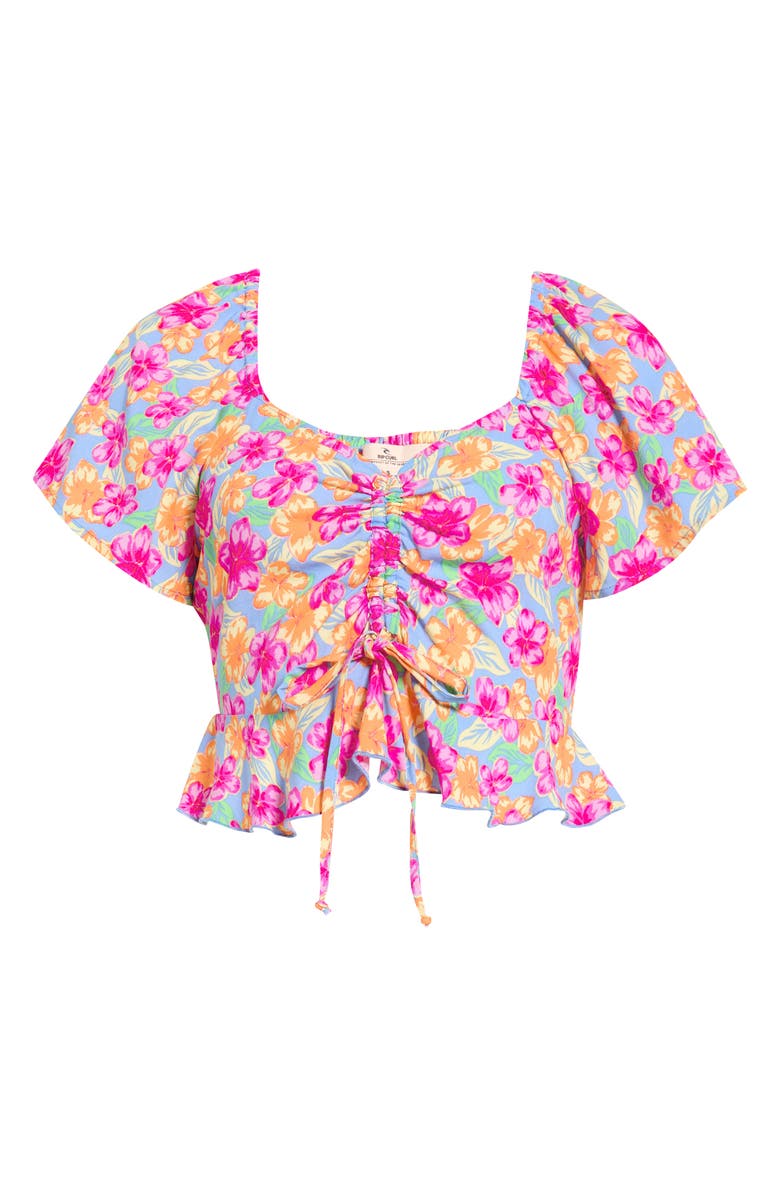 Rip Curl Malibu Cove Short Sleeve Peplum Crop Top, Main, color, 