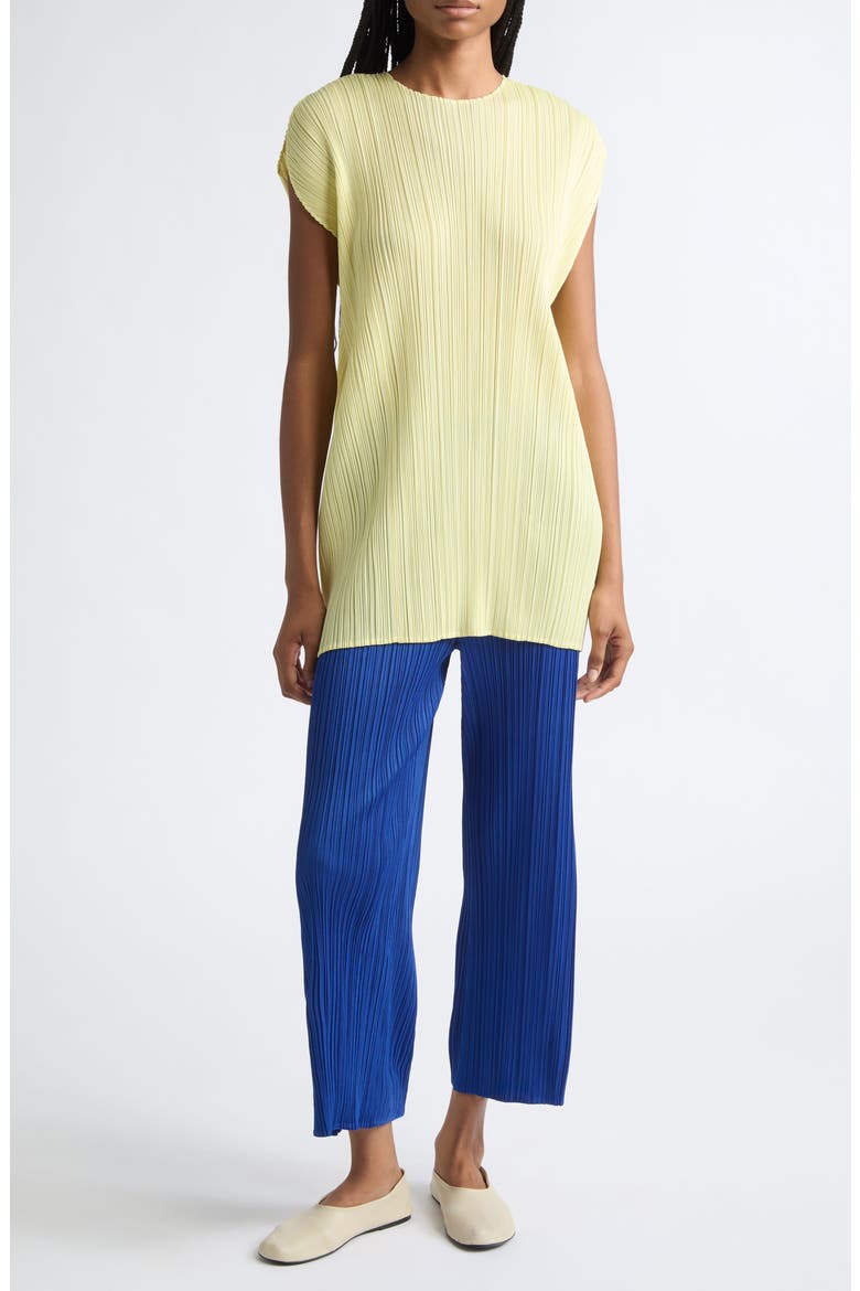Monthly Colors July Pleated Dress, Alternate, color, PALE YELLOW
