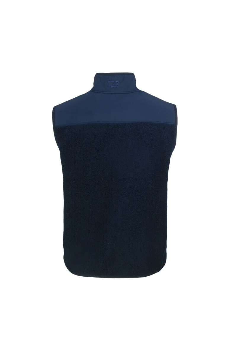 Cutter & Buck Men's Cutter & Buck Navy Los Angeles Chargers Helmet Big & Tall Cascade Eco Sherpa Fleece Full-Zip Vest, Alternate, color,