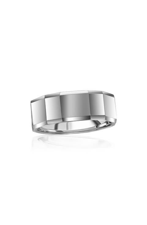 Men's Faceted Tungsten Ring