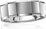Metallo Men's Faceted Tungsten Ring