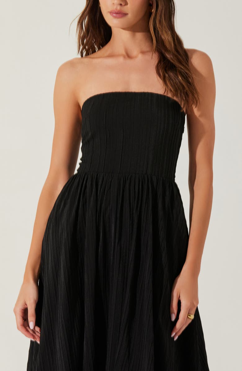ASTR the Label Strapless Bubble Hem Dress, Alternate, color, Black